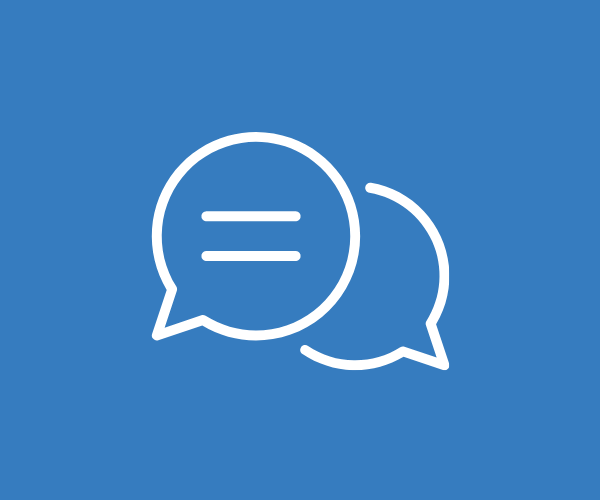 Icon of a two speech bubbles